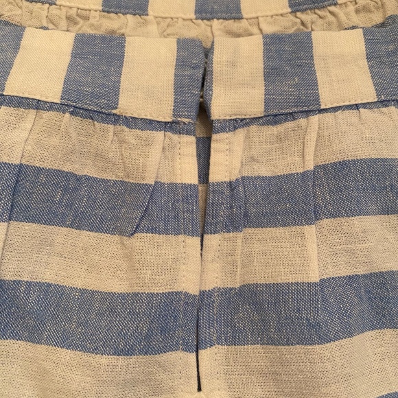 Breezy Blue & White Striped XL Petite Linen LOFT Sleeveless Peplum Top - Picture 7 of 8